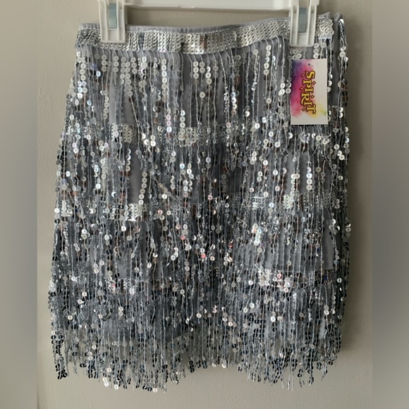 Spirit Halloween small silver sequin skirt - Picture 1 of 4